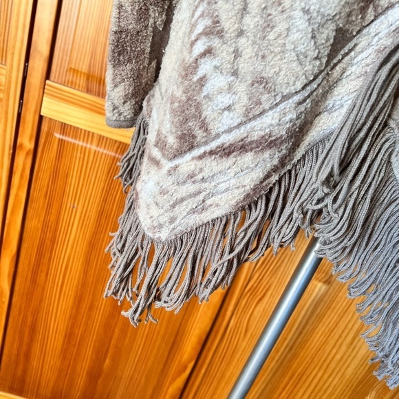 Lucky Brand XS Fringe Southwestern Long Cardigan Neutral Minimalist Boho Casual - Picture 5 of 9